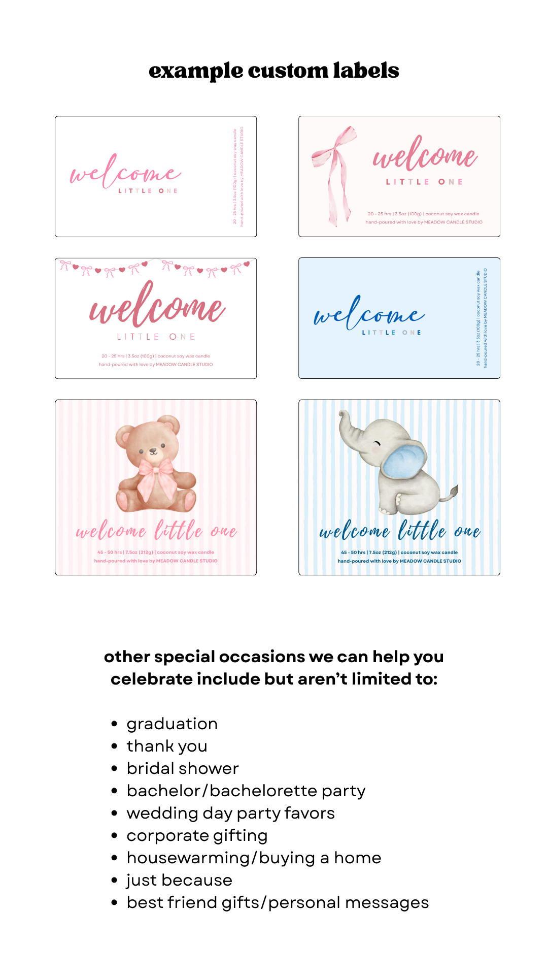 ADD-ON: special occasion custom label
